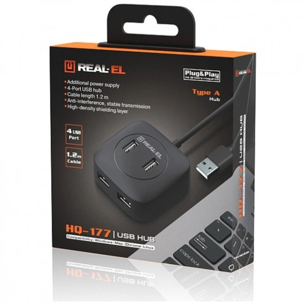 USB HUB REAL-EL HQ-177 4xUSB (EL123110009)