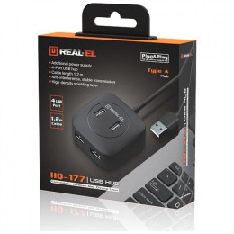 USB HUB REAL-EL HQ-177 4xUSB (EL123110009)