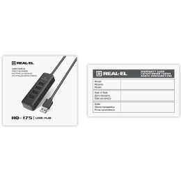 USB HUB REAL-EL HQ-175 4xUSB (EL123110008)