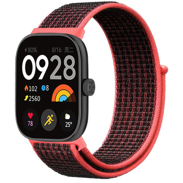 Ремешок нейлоновый ArmorStandart для Xiaomi Band 9 Pro/8 Pro/Redmi Watch 4/5 Black/Pink (ARM73979)