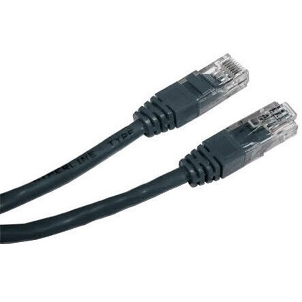 Патч-корд Cablexpert UTP літий 50u штекер із засувкою 0.25 м Чорний (PP12-0.25M/BK)