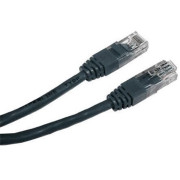 Патч-корд Cablexpert UTP літий 50u штекер із засувкою 0.25 м Чорний (PP12-0.25M/BK)