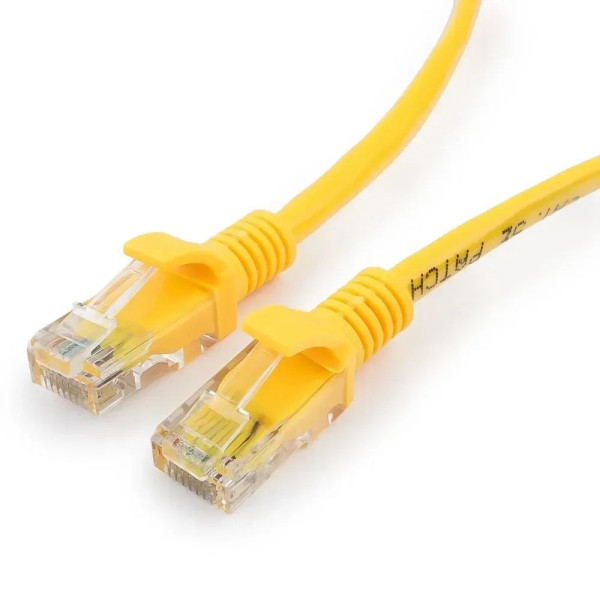 Патч-корд Cablexpert UTP літий 50u штекер із засувкою 0.5 м Жовтий (PP12-0.5M/Y)