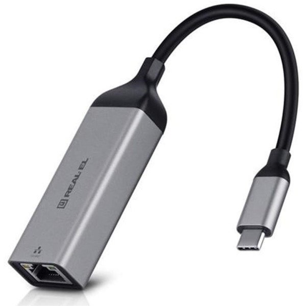 Мережевий адаптер REAL-EL CE-150 Type-C to RJ45 0.1 м Black (EL123110004)