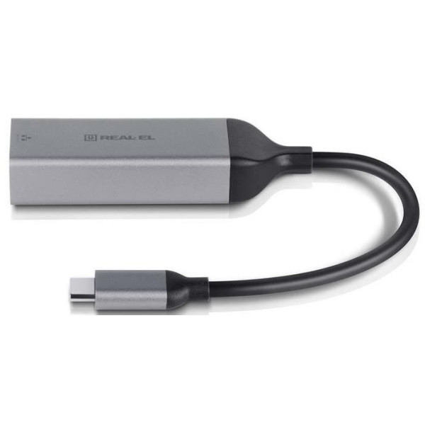 Мережевий адаптер REAL-EL CE-150 Type-C to RJ45 0.1 м Black (EL123110004)