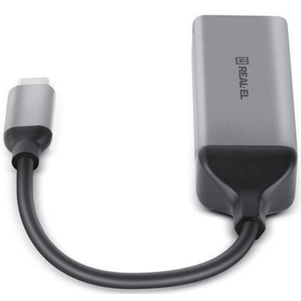 Сетевой адаптер REAL-EL CE-150 Type-C to RJ45 0.1 м Black (EL123110004)