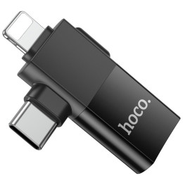 Адаптер Hoco UA17 Lightning/Type-C to USB 2.0 Black