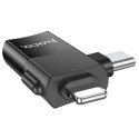 Адаптер Hoco UA17 Lightning/Type-C to USB 2.0 Black