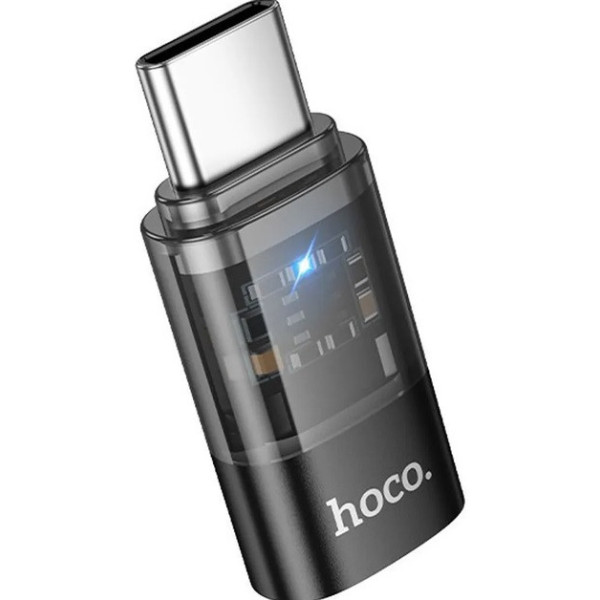 Адаптер Hoco UA36D Type-C to Lightning (M/F) Black