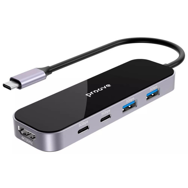 USB HUB Proove Shadow (2*USB3.0 + Type-C + PD100W + HDMI) Dark Gray (HBSW10221205)