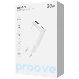 МЗП Proove Slender 30W (Type-C + USB) White (WCSL30110002) 2