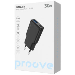 СЗУ Proove Slender 30W (Type-C + USB) Black (WCSL30110001) 2