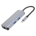 USB HUB Proove Iron Link 6 in 1 (2*USB3.0 + SD/TF + RJ45 + HDMI) Silver (HBI700010004)