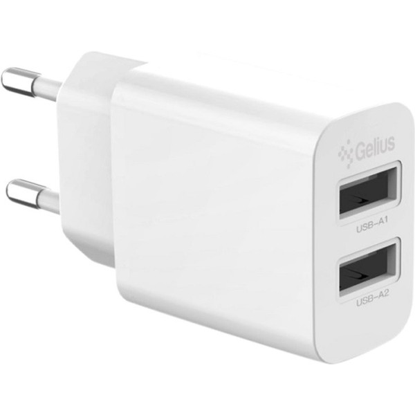 Мережевий зарядний пристрій Gelius Simple GP-HC059 2 USB 2.4A + cable microUSB White