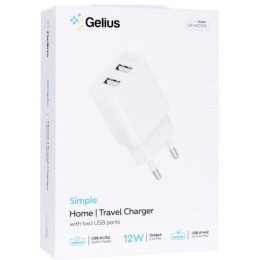 Мережевий зарядний пристрій Gelius Simple GP-HC059 2 USB 2.4A + cable microUSB White