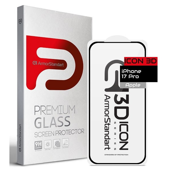 Захисне скло ArmorStandart Icon 3D для iPhone 17 Pro Black (ARM86411)