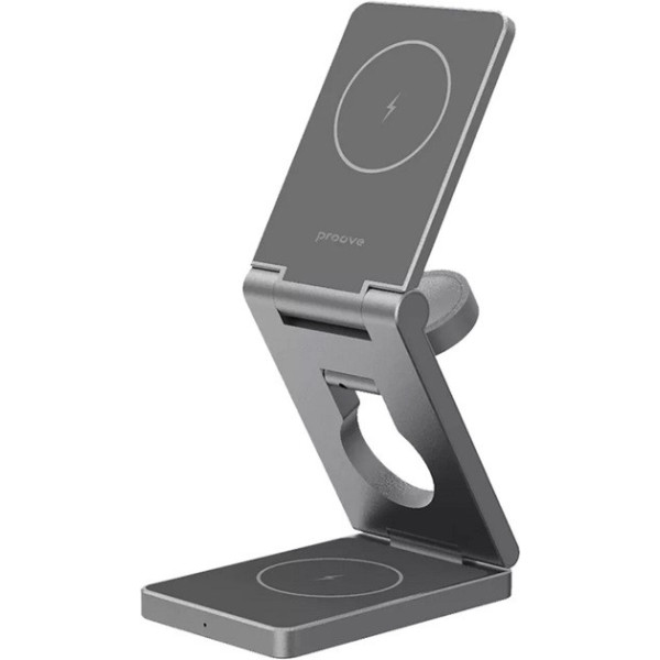 Бездротовий зарядний пристрій Proove Titan Volt 3 in 1 Gray (WSTV15000003)