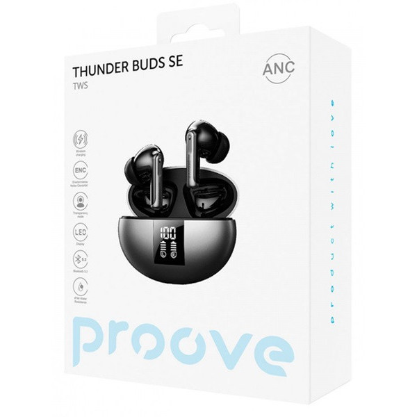 Bluetooth-гарнитура Proove Thunder Buds SE TWS with ANC (APP) Silver (TWTBSE01AP03)