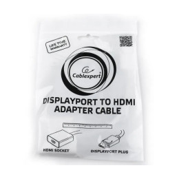 Перехідник Cablexpert DisplayPort-HDMI, 0.1, білий (A-DPM-HDMIF-002-W) 2