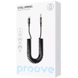 AUX кабель Proove Steel Spring Type-C to 3.5mm 1m Black (ACSS00005201) 2