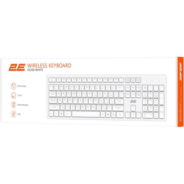 Клавіатура 2E KS260 WL EN/UKR White (2E-KS260WWH_UA)