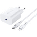 Сетевое зарядное устройство Proove Rapid 20W (Type-C) + cable Type-C to Lightning White (WCRP20012102)