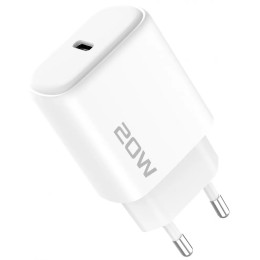 Мережевий зарядний пристрій Proove Silicone Power 2 20W (Type-C) + cable Type-C to Lightning 1m White (WCSP22010002)