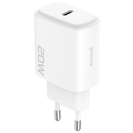 Сетевое зарядное устройство Proove Silicone Power 2 20W (Type-C) + cable Type-C to Lightning 1m White (WCSP22010002) 2