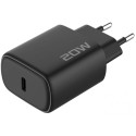 Сетевое зарядное устройство Proove Silicone Power 2 20W (Type-C) + cable Type-C to Lightning 1m Black (WCSP22010001)