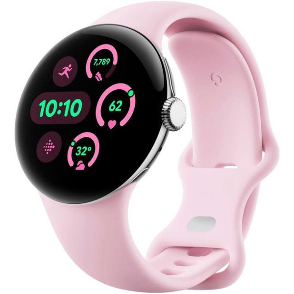 Смарт-часы Google Pixel Watch 3 41mm Wi-Fi Polished Silver Aluminum Case/Rose Quartz Active Band