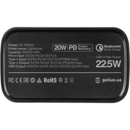 Power bank Gelius Lightstone GP-PB300 30000mAh 22.5W QC+PD Green