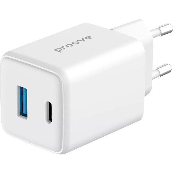Мережевий зарядний пристрій Proove Pocket GaN Plus 45W (Type-C + USB) White (WCPG45110002)