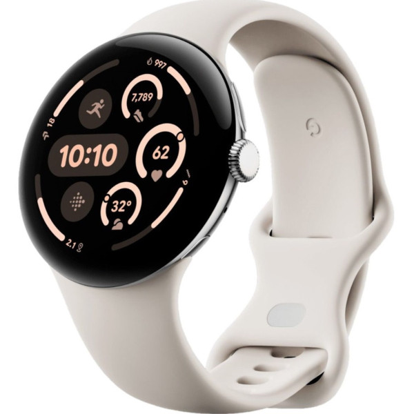 Смарт-часы Google Pixel Watch 3 41mm Wi-Fi Polished Silver Aluminum Case/Porcelain Active Band