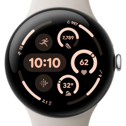 Смарт-годинник Google Pixel Watch 3 41mm Wi-Fi Polished Silver Aluminum Case/Porcelain Active Band 2