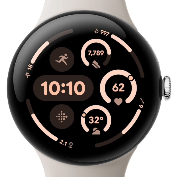 Смарт-часы Google Pixel Watch 3 41mm Wi-Fi Polished Silver Aluminum Case/Porcelain Active Band