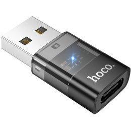 Адаптер Hoco UA36C USB male to Type-C female USB2.0 Black