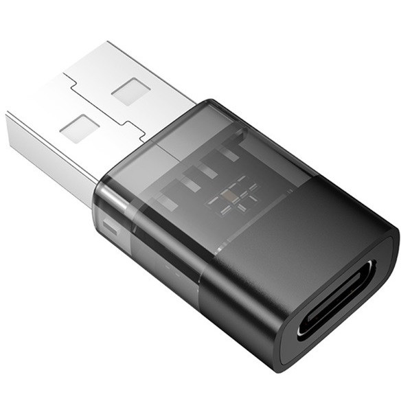Адаптер Hoco UA36C USB male to Type-C female USB2.0 Black