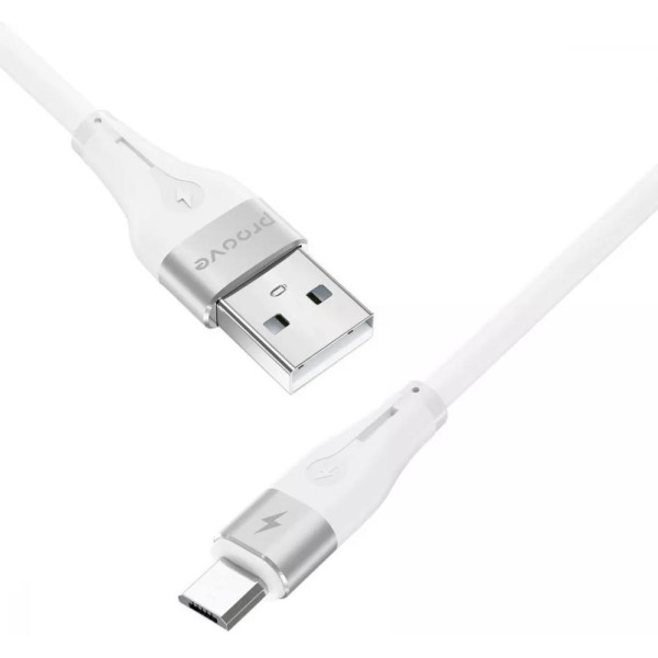 Кабель Proove Soft Silicone USB to Micro 2.4A 1m White (CCSO20001302)