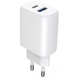 Мережевий зарядний пристрій Proove Silicone Power 2 30W (Type-C + USB) + cable Type-C to Type-C 1m White (WCSP23011002)