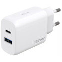 Мережевий зарядний пристрій Proove Silicone Power 2 30W (Type-C + USB) + cable Type-C to Type-C 1m White (WCSP23011002)