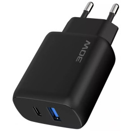 Мережевий зарядний пристрій Proove Silicone Power 2 30W (Type-C + USB) + cable Type-C to Type-C 1m Black (WCSP23011001)