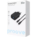 Сетевое зарядное устройство Proove Silicone Power 2 30W (Type-C + USB) + cable Type-C to Type-C 1m Black (WCSP23011001)