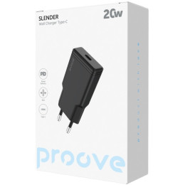Мережевий зарядний пристрій Proove Slender 20W Type-C Black (WCSS20010001)