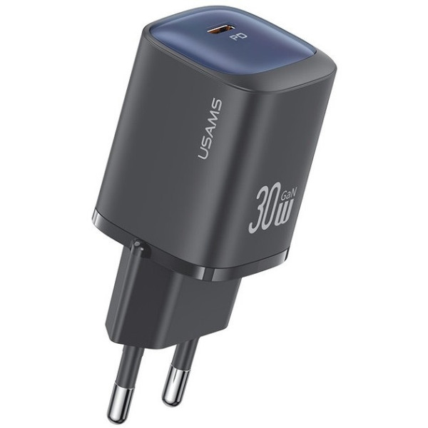 Сетевое зарядное устройство Usams US-CC251 single USB-C PD3.0 30W 3A Black
