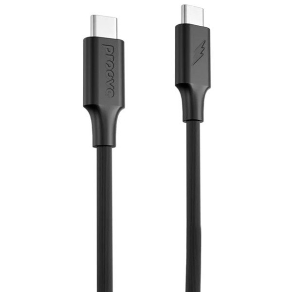 Кабель Proove Striped Silicone Type-C to Type-C 60W 1m Black (CCSS60002201)