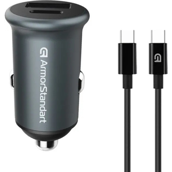 АЗУ ArmorStandart USB Type-C PD20W + USB QC 3.0 Grey + кабель USB-C (ARM82461)