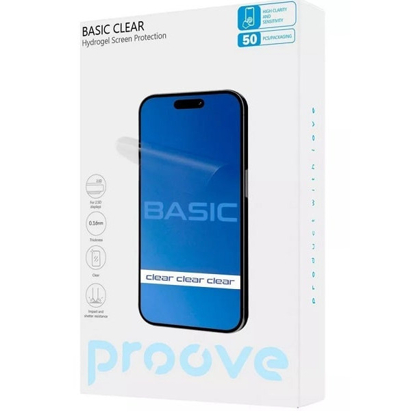 Захисна гідрогелева плівка Proove Hydrogel Screen Protection BASIC Прозора (GGBA11600150)