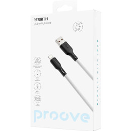 Кабель Proove Rebirth USB to Lightning 2.4A 1m Black-White (CCRE60001102)