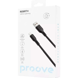 Кабель Proove Rebirth USB to Lightning 2.4A 1m Black (CCRE60001101)