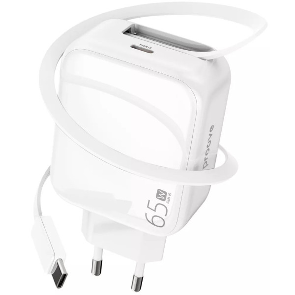 Мережевий зарядний пристрій Proove Fixtape GaN Type-C 65W White (WCFP65010202)